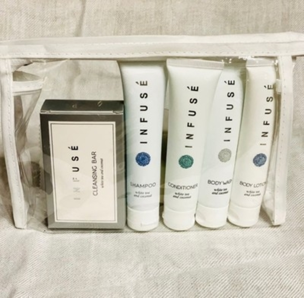 Infuse 8-in-1 Travel Hotel Size Bath & Body Skincare Amenities Kit in Case New - Picture 2 of 2